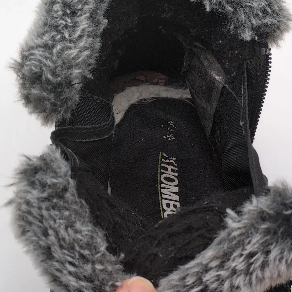 Khombu‎ Shoes Womens Jessica Black 9 Suede Winter Ankle Boots Fur Trim Dual Zip